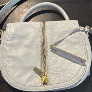 Beautiful white leather via Spiga bag with dust cover